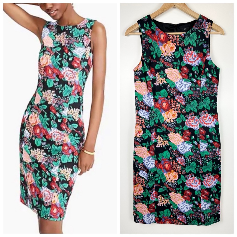 J.Crew Floral Sleeveless Sheath Dress